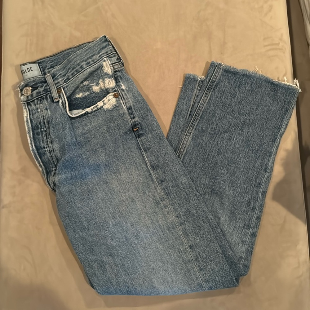 Agolde Riley Straight Ankle High Rise Jeans